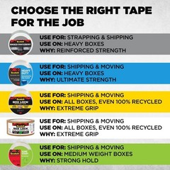 Box Lock Paper Packing Tape Kraft Brown Extreme Grip Kraft Paper Tape That