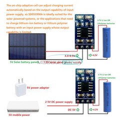 3.7V 4.2V MPPT Solar Charge Controller 18650 Li-ion-ion Battery Module 1A 5V