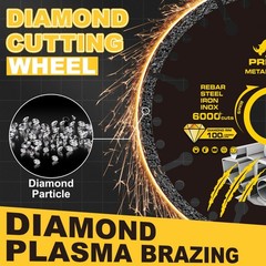 4.5″ Diamond Cutting Wheel, Angle Grinder Disc, 3-Pack for Metal, Steel, Rebar C