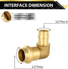 1/2″ Copper Press x 1/2″ PEX A Expansion Elbow, Pack of 10