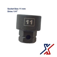 11mm. x 1/4″ Drive Nano Socket / Stuby Socket by X1 Tools