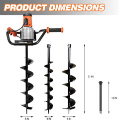 PROYAMA Electric Post Hole Digger, 1700W Corded Earth Auger with 4″ 6″ 8″ Drill