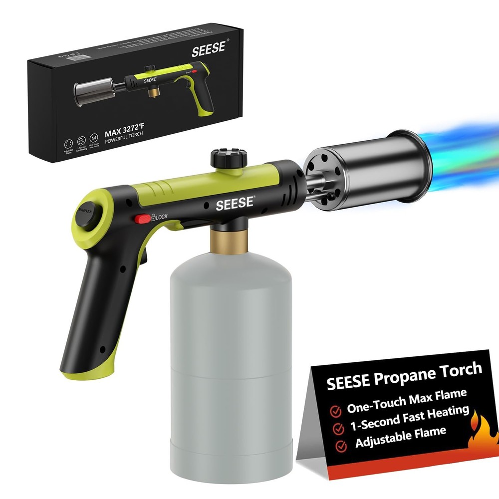 SEESE Powerful Propane Torch Gun,Kitchen Cooking With Black and Green