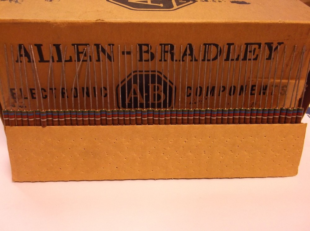 50 Allen Bradley Carbon Comp Resistor 5.6K 1/2W 10% EB5621 RC20GF562K
