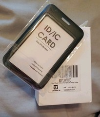 JINEASY ID 10 Pack Hard Plastic ID Badge Holder Vertical Card Holder