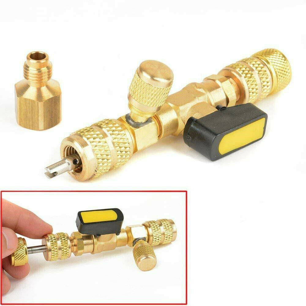 HVAC Tool AC Schrader Valve Core Remover Dual Size 5/16″&1/4″ Port Installer