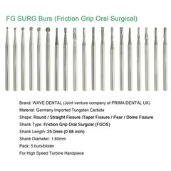 Wave Dental Surgical Burs 25mm Carbide Burs Friction Grip FG 19mm Round Pear 330