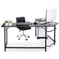 66″ L-Shaped Gaming Desk Corner Computer Desk PC Laptop Study Table Workstation