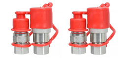 2 Set 3/8″ Flat Face Hydraulic Quick Connect Coupler Set , 3/8″ NPT Thread
