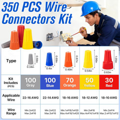 350Pcs Electrical Wire Connectors Nuts Colorful Wire Caps Kit Twist Caps Nuts