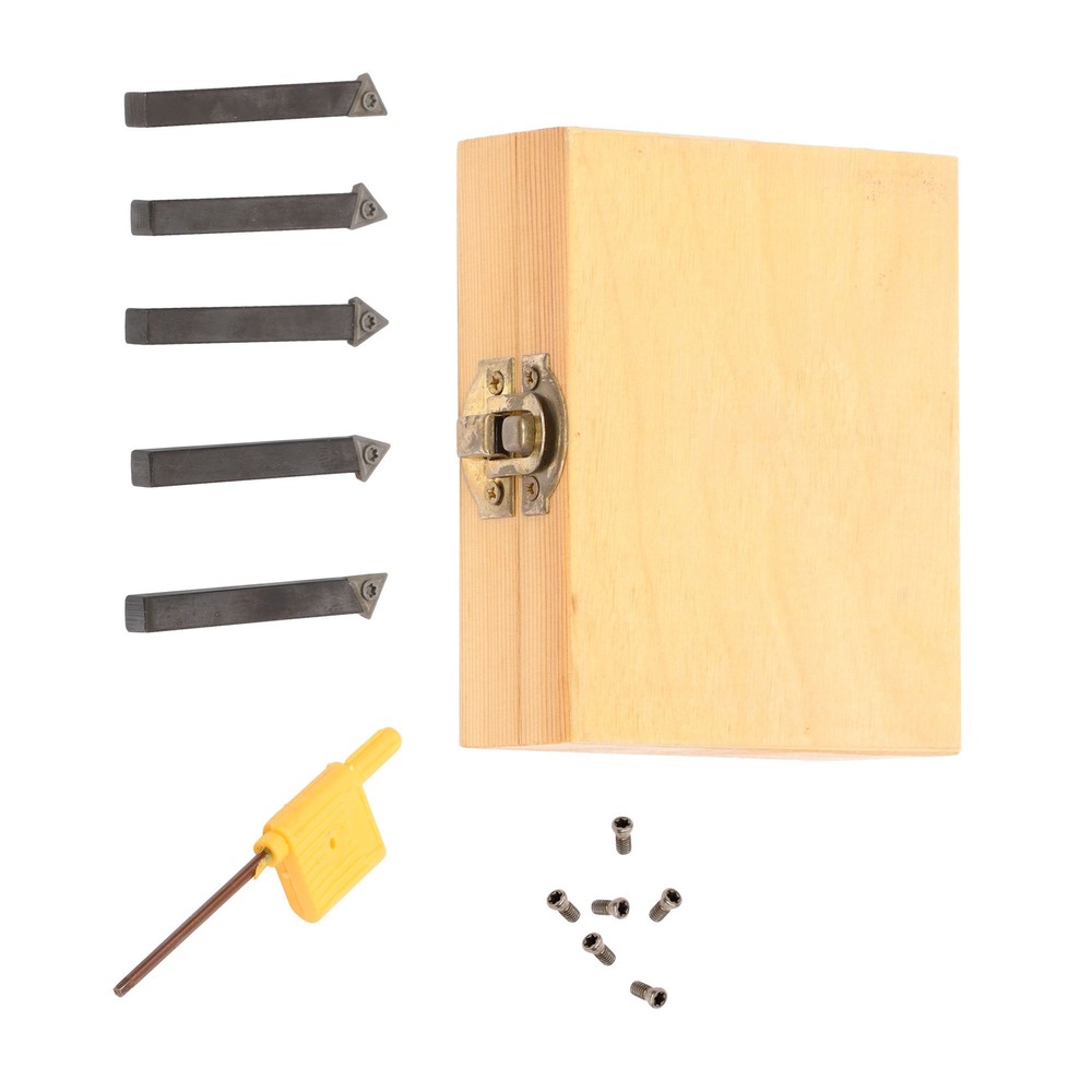LABLT 5Pack 1/4″ Indexable Carbide C6 Insert Tool Bit and Holder Mini Lathe Set