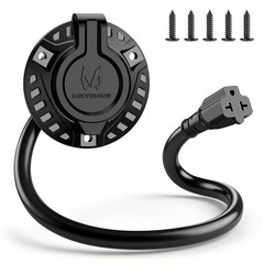 15A 125V AC Port Plug, 5-in-1 T-Blade Adapter & 18” Extension Cord Waterproof