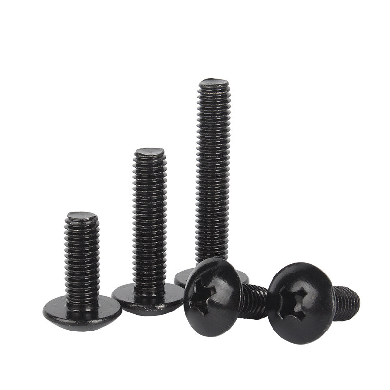 M3 M4-M6 Black Stainless Steel Cross Phillips Truss Large Round Head Screw Bolt