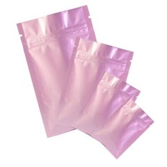Multi-Size Glossy Foil Mylar Double-Sided Pink Flat Zip Lock Pouch Bag B07