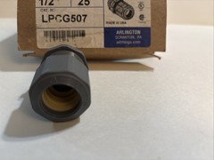 1 Arlington LPCG507 1/2” Strain Relief Cord Connector Non-Metallic Liquid-Tight