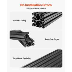 Uimoso 2-10PCS 4080 Aluminum Extrusion 500-2000 mm T/V Slot Anodized Linear Rail