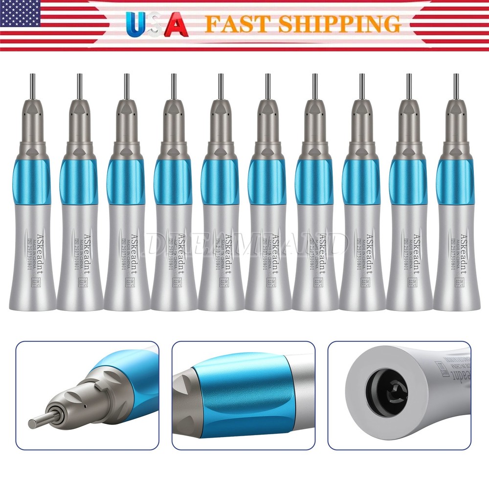 10 PCS Dental Slow Low Speed Handpiece Straight Nose Cone ASKEADNT