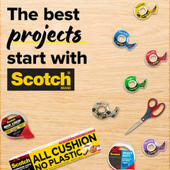 Scotch Double-Sided Tape, 1/2 in X 250 in (12.7 Mm X 6.35 M), 3 Pack