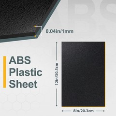 Black ABS Plastic Sheet 8″ X 12″X 0.04″ Flexible Moldable Impact Strength and Hi