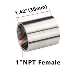 Feelers 304 Stainless Steel Cast Pipe 1″ Female x 1.4″ Length, Copper