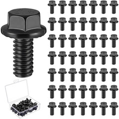 50 Pcs 1/4-20 X 1/2″ Flanged Hex Head Bolts with Reinforced Box, , Fully Threade