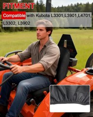 UV-Resistant Black Seat Cover for Kubota L3902 | L3302 | Easy Installation