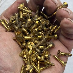 2 Pounds Of Brass Screws 3/4”x#8 Nos