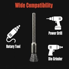 30 Pcs Wire Brush Wheel, 1/8 Inch Shank Coarse Crimped Steel Wire