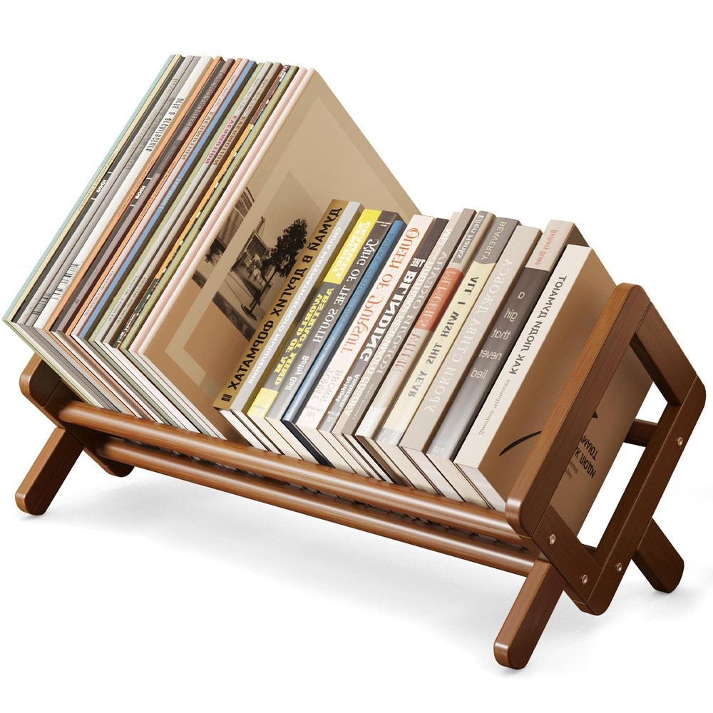 Aofure Premium Desktop Bookshelf, Bamboo Desk 16.5 x 9.3 x 9.8 inches, Brown
