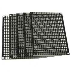 5cm x 7cm Black PCB Printed Circuit Board, 5 Pack, 432 Holes, 32 Pads
