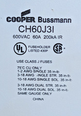🤠 BUSSMANN MODULAR FUSE HOLDER CH60J31 EASY ID 60 AMP 600 VAC CLASS J FUSES