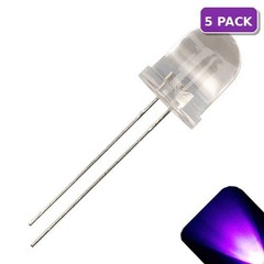 5 x LED 10mm UV / Purple Ultra Bright Round Top LEDs Light Lamp RC Car PC Mod