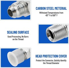 10 Pack Hydraulic Hose Adapter Fittings: 3/8″ JIC 37° Male X 3/8″ NPT Male New