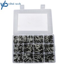 500 sets of rivet kits 3/32″ 1/8″ 5/32″ 3/16″ With 14 Standard Sizes W/ a Box