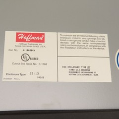 Hoffman A-10086CH 10″ x 8″ x 6″ Electrical Enclosure W/ .050kVA Transformer