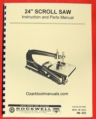 ROCKWELL-Delta 24″ Scroll/Jig Saw Owner Operator’s & Parts Manual 0628