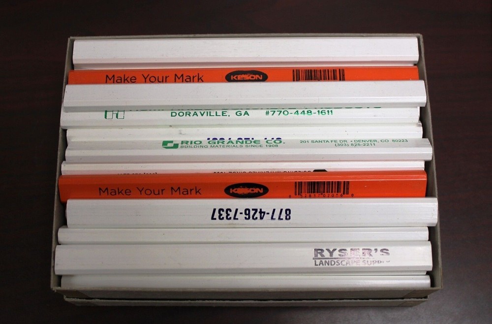 Red Lead Carpenter Pencil Bulk 72-Pack Boxed Wood Marking Layout Tool Misprints