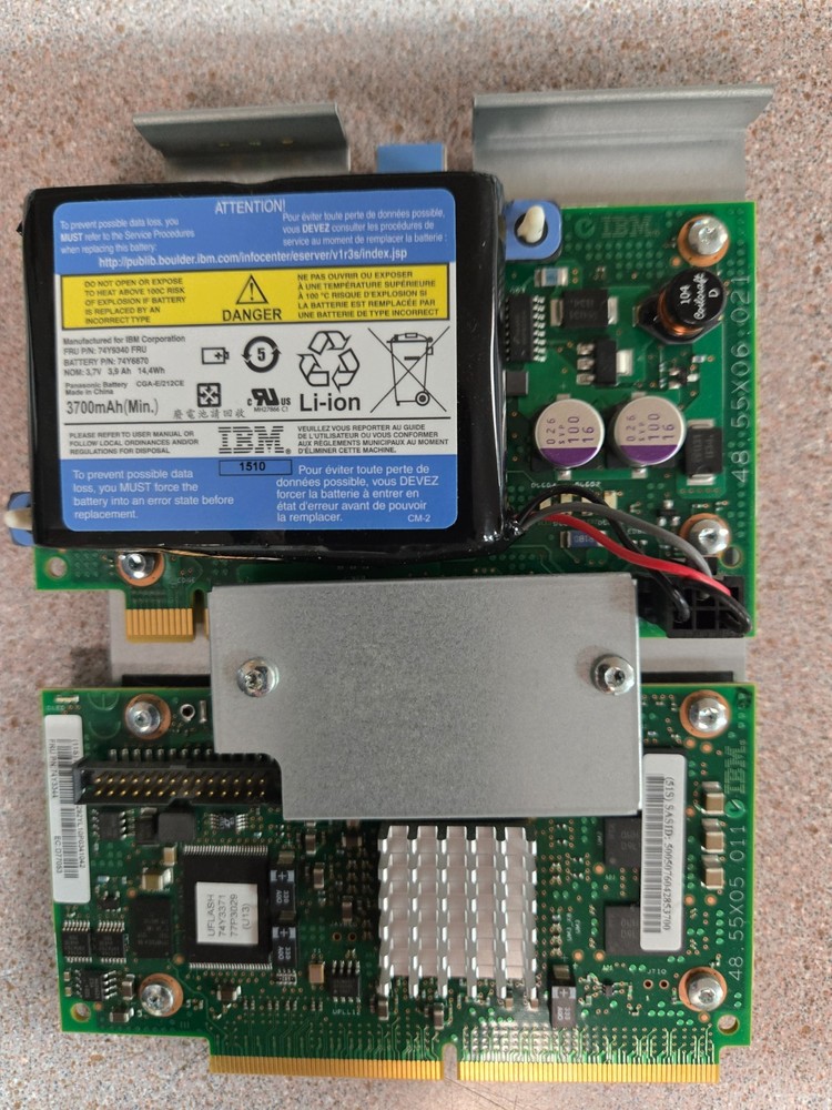 IBM 2BD9 RAID Cache Card with Battery 74Y3292, 74Y3344 & 2nd battery card