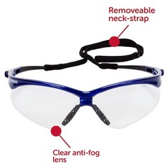 Kleenguard 47384 V30 Nemesis Safety Glasses, Anti-Fog & Anti-Scratch,