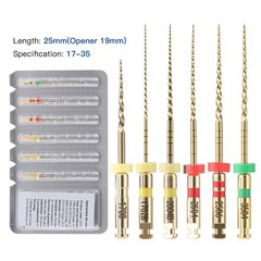 6 pcs Dental Endo Rotary Files Heat Activated E Series #17-#35Mixed Size 25mm