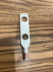 Box Of 25 Burndy YA2C2LN 2 AWG Stranded Copper 1/2″ 2-Hole Compression Cable Lug
