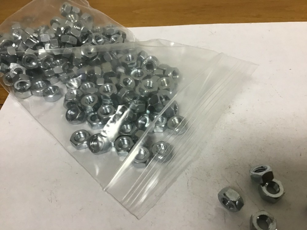 Qty (100) M6 Zinc Plated Class 8 Hex Nuts, 10mm Wide, 5mm Height