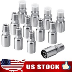 12 Pack 1/2″ NPTF Hydraulic Hose End Fittings, 1/2″ I.D. Hose x 1/2″ NPTF Male