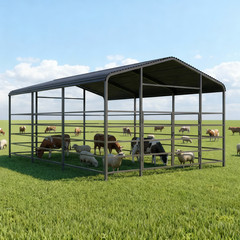 13x20ft Galvanized Heavy-Duty Livestock Shelter Metal Barn for Cattle Horse Goat