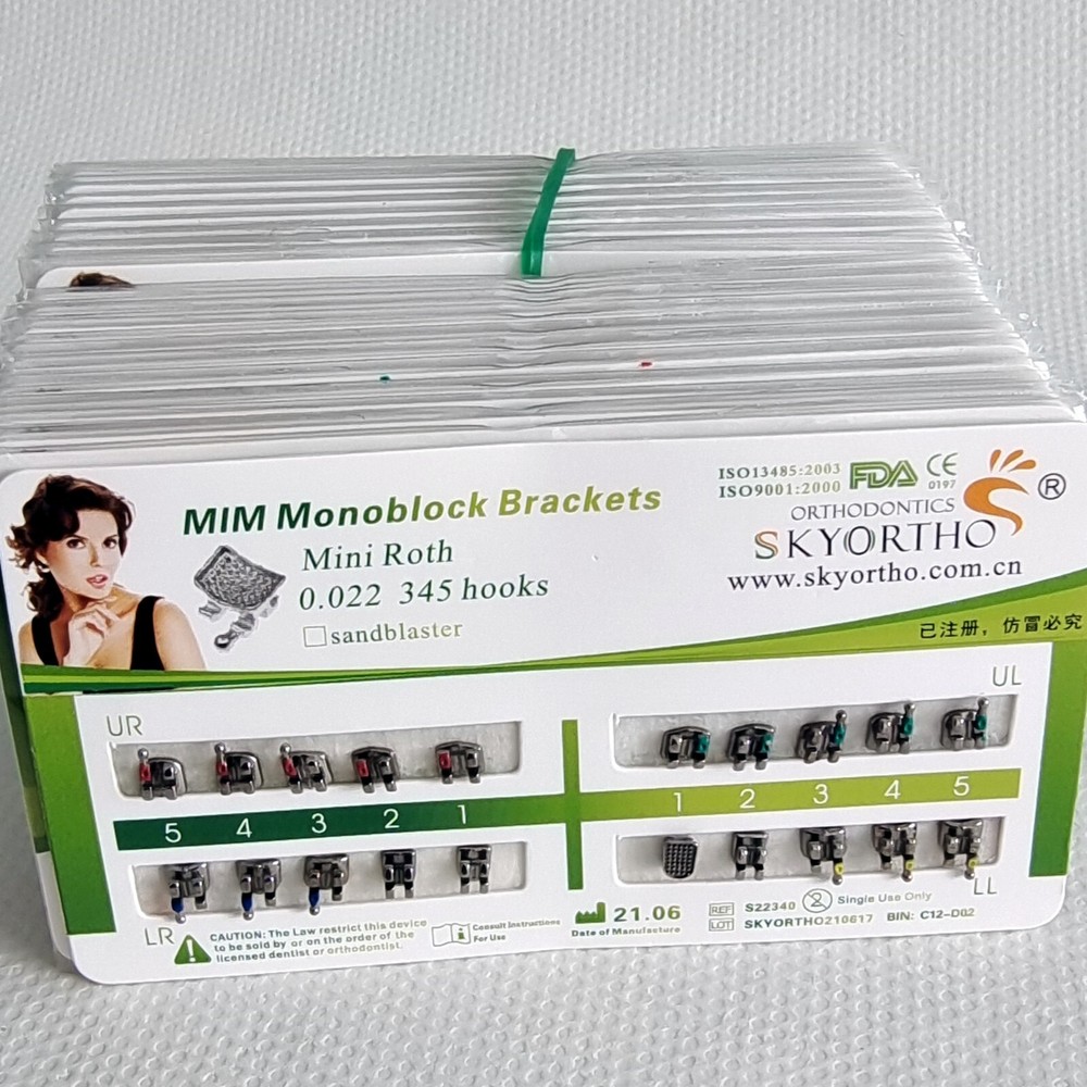 10x Dental Orthodontic Monoblock Brackets Braces Mini Roth/MBT/Edgewise 345Hooks