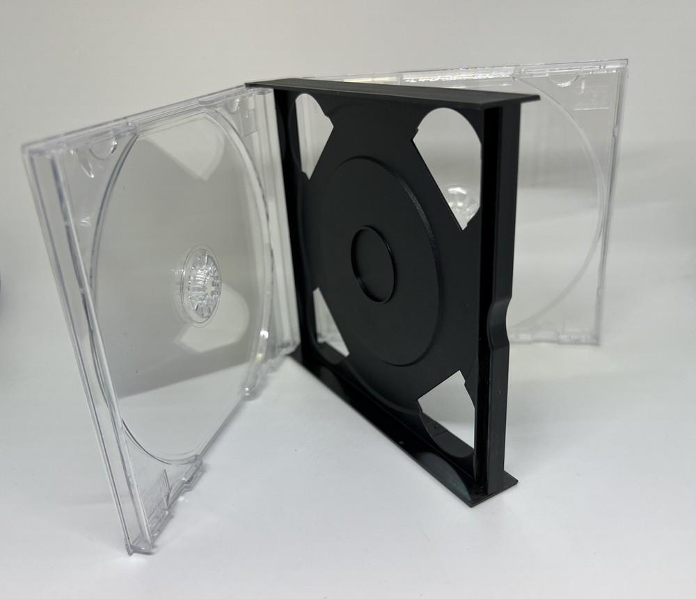 2 NEW CHUBBY 24MM DOUBLE (2) CD CASE WITH CLEAR TRAY, ASSEMBLED, 1057Q+KC02PK
