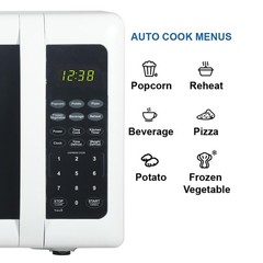 Emerson Mw7302W Compact Countertop Microwave Oven Touch Control Led Display
