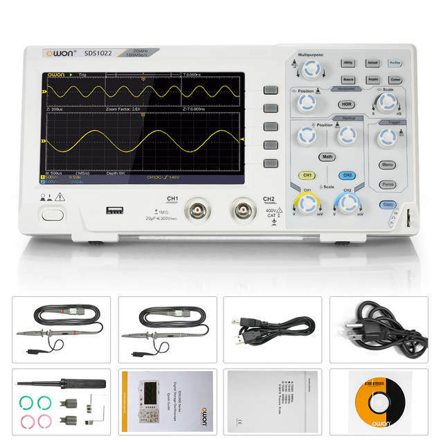 OWON SDS1022 20MHz 100MS/s Economical Educational Digital Storage Oscilloscope