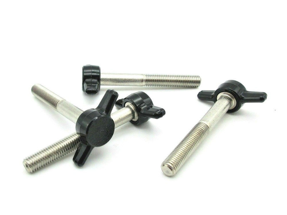 1/4″- 20 Tee Thumb Screws w Wing Knob USA Made SS 6 Lengths 4 per package