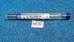 GARR .240″ DIA. X 3″ OAL SOLID CARBIDE END MILL .062″ CORNER RADIUS 3 FLUTE